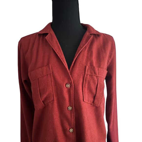 Abercrombie & Fitch Rust Long Sleeve Button Down Boyfriend Shirt - xs - Picture 3 of 9